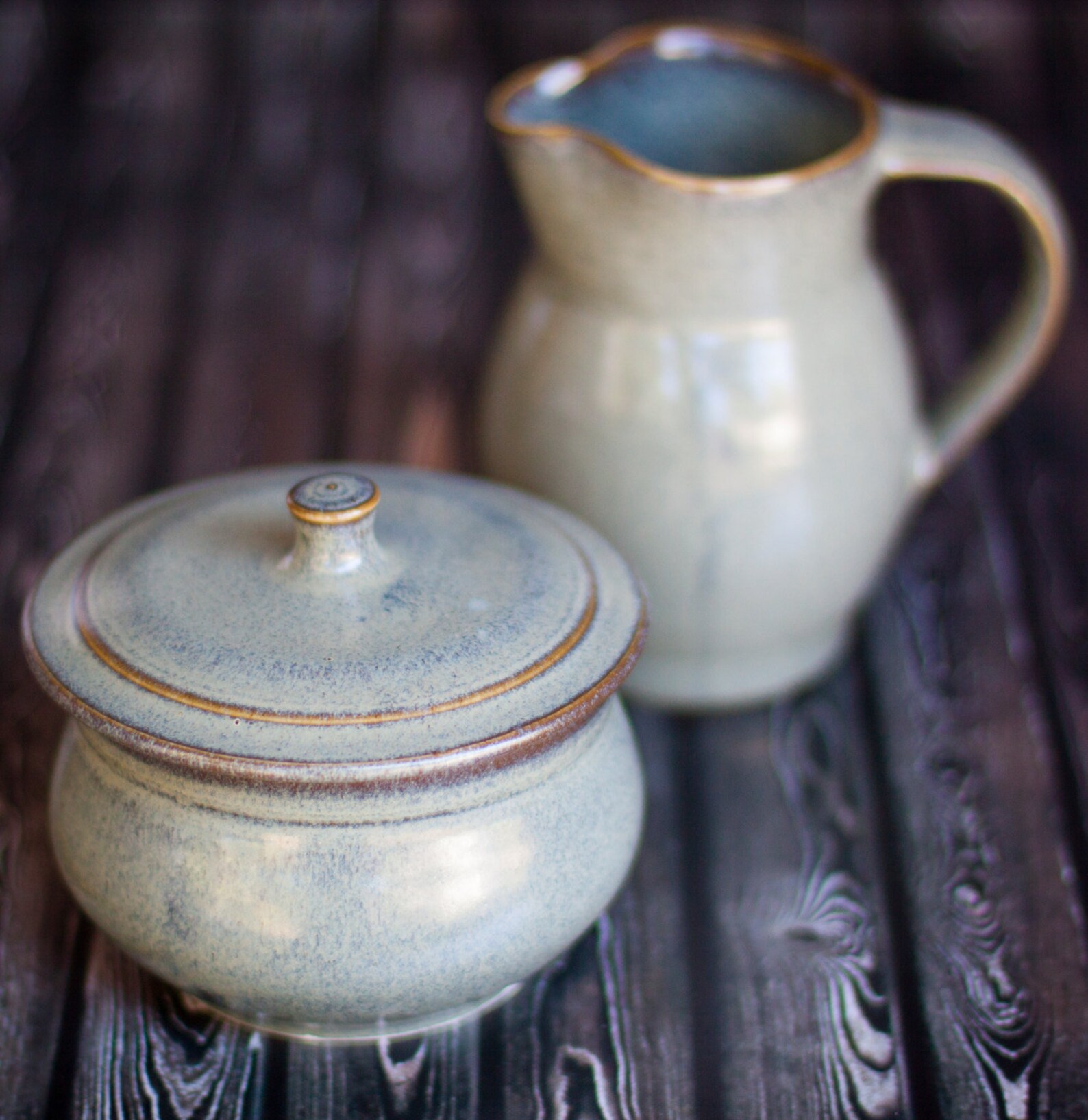 Creamer and Sugar Set Ceramic Pottery Cream and Sugar Set Etsy