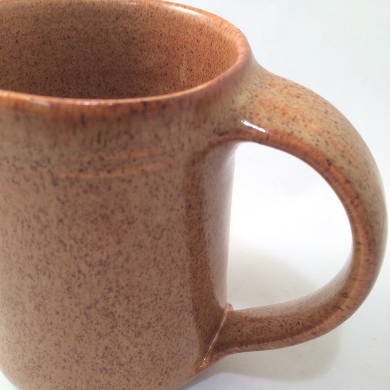 Large Handmade Ceramic Mug New Glaze Nutmegbrown Orange Etsy
