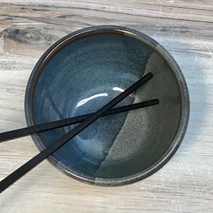 Handmade Ceramic Bowl- Hand-thrown Pottery Noodle/Rice Bowl—Slate Twilight—Soup Bowl--small 2 cup stoneware serving bowl--tall bowl--