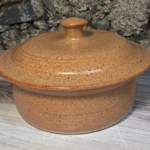 Handmade Pottery Butter Dish with lid--Nutmeg--ceramic lidded butter dish--hand thrown stoneware butter dish with lid-holds 1/2 pound butter