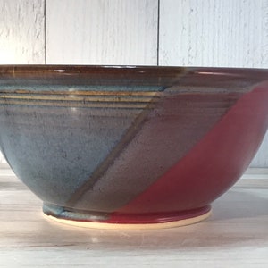 9&quot; Handmade Pottery Bowl--Twilight Raspberry--6 cup ceramic mixing /serving bowl--Handmade Stoneware Serving Bowl--salad or fruit bowl
