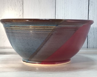 9" Handmade Pottery Bowl--Twilight Raspberry--6 cup ceramic mixing/serving bowl--Handmade Serving Bowl--Serving Piece--