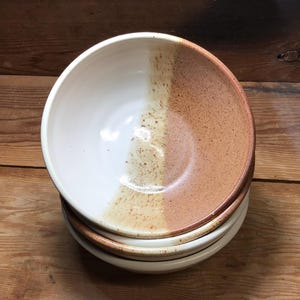 Set of 4 soup bowls--Handmade Ceramic soup/cereal bowls--Ivory Nutmeg--hand thrown pottery soup/cereal bowls-four 2 cup stoneware bowls--