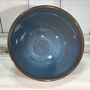 Handmade Pottery 9" Mixing/Serving Bowl--handcrafted stoneware bowl--ceramic bowl--salad and fruit bowl-Twilight Blue--6 cup serving bowl