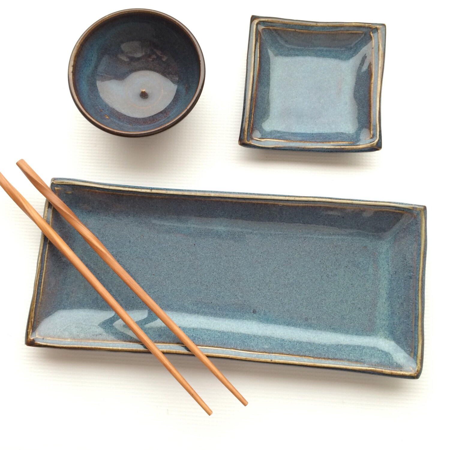 Sushi Serving Set Choose Your GlazeSushi Set hand made pottery Sushi