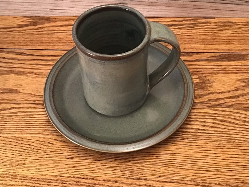 Single 4-piece place dinnerware settingSlate Glazehandmade pottery dinnerware-dinner plate, salad plate, soup bowl, mug-Ceramic dishware image 4