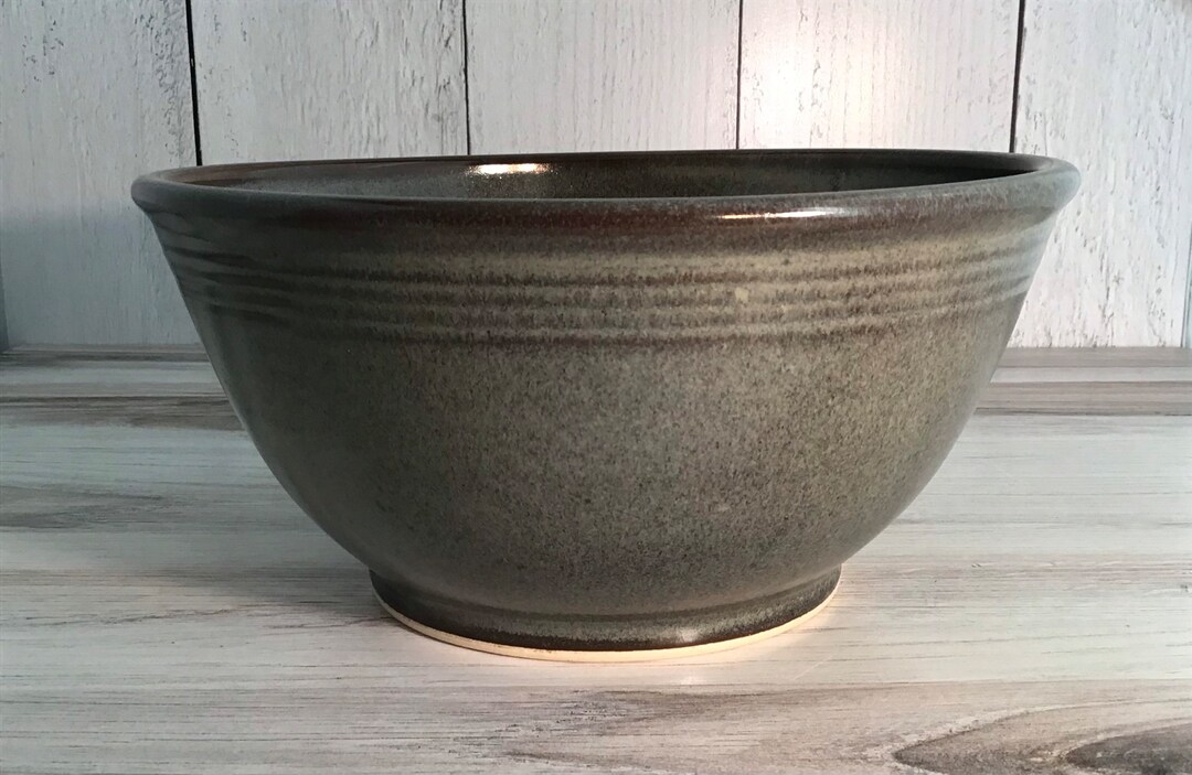 Large 9 Handmade Pottery Serving Bowlslatehand Thrown Stoneware