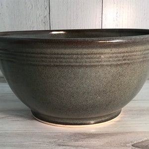 Large 9" handmade pottery serving bowl-Slate-Hand thrown stoneware mixing bowl--large 6 cup ceramic salad bowl--kitchen bowl-serving piece