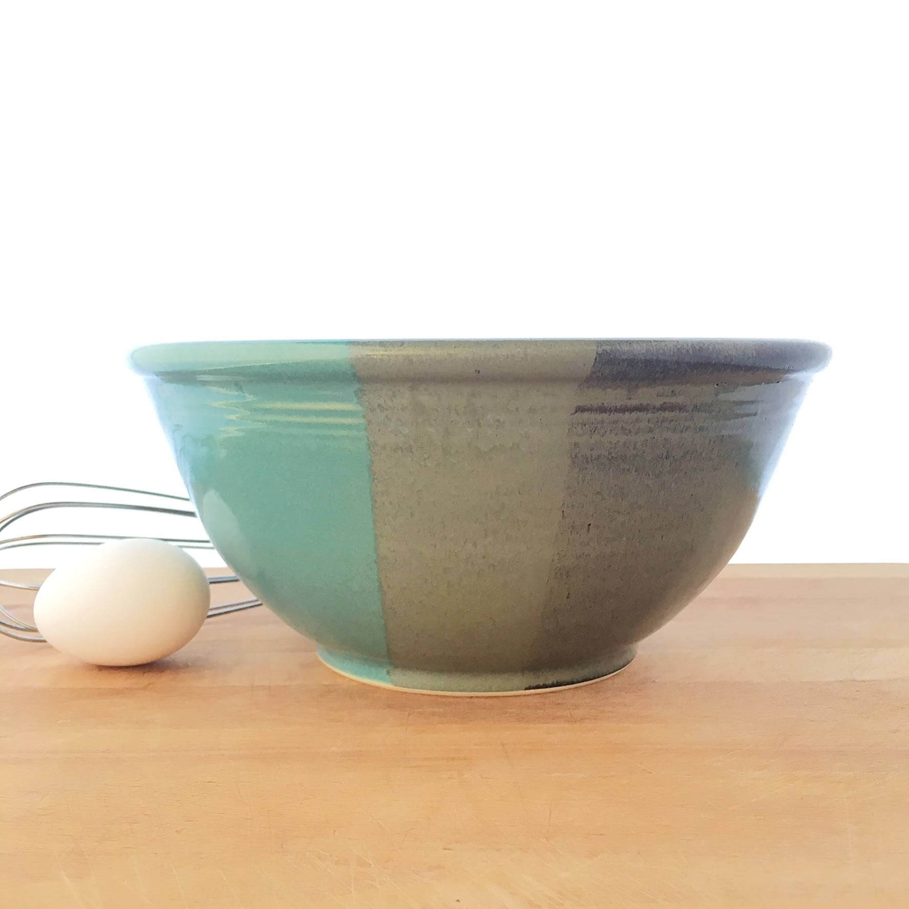Mixing Bowl Large 9 Handmade Slate / Aqua Blue Hand Etsy