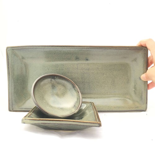 Ceramic Sushi Serving Set Sushi Boat and Bowl Handmade Etsy
