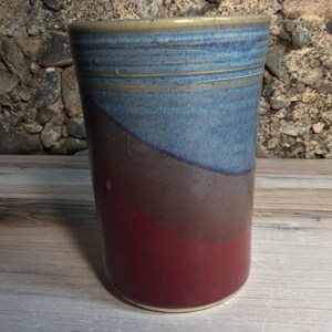 Handmade Ceramic Tumbler, Raspberry Twilight 16-ounce Pottery Cup image 5