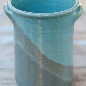 Kitchen Spoon Jar with Handles --Large Handmade Ceramic Jar-utensil holder-pottery crock-kitchen spoon jar-CHOOSE YOUR GLAZE