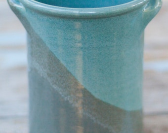 Handmade Pottery Spoon Jar-Choose Your Glaze-Stoneware Utensil Crock, Ceramic Handled Spoon Jar