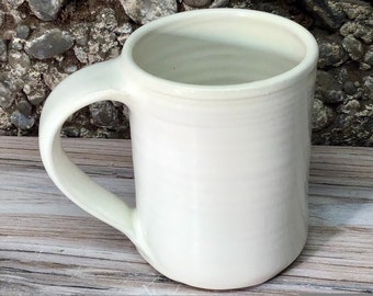 Handmade Pottery Mug--Ivory, 14-oz Handcrafted Ceramic Tea/Coffee Mug--Stoneware mug