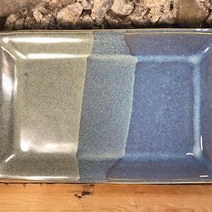 Handmade Pottery Serving Tray--Bread Tray-Ceramic Serving Tray--Slate/Twilight--Rectangle Tray-Hand Built Stoneware Tray--Pottery Bread tray