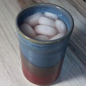 Handmade Ceramic Tumbler, Raspberry Twilight 16-ounce Pottery Cup image 4