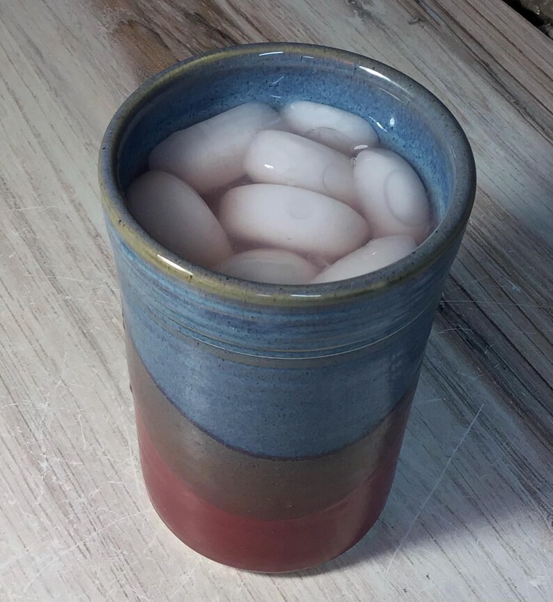 Handmade Ceramic Tumbler, Raspberry Twilight 16-ounce Pottery Cup image 4