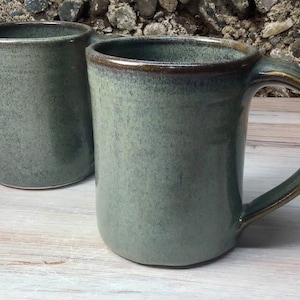 Set of 2 Ceramic Handmade Mugs -- Slate Glaze--handmade pottery coffee/tea mug --set of two Large 14-ounce mugs--Ceramic Stoneware mugs