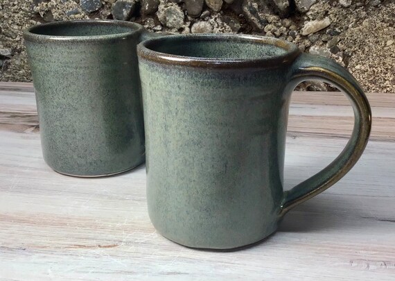 2 Handmade Pottery Mugs--slate--stoneware Coffee Mugs-handcrafted Ceramic  14 Oz. Mugs - Etsy