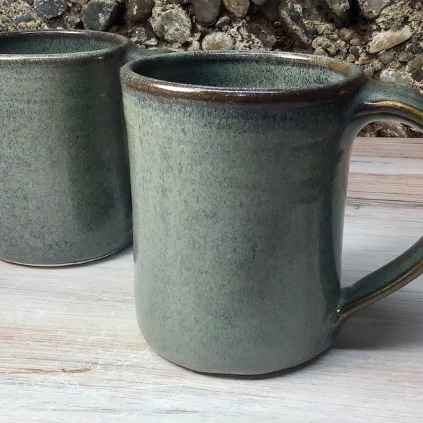 Set of 2 Ceramic Handmade Mugs -- Slate Glaze--handmade pottery coffee/tea mug --set of two Large 14-ounce mugs--Ceramic Stoneware mugs