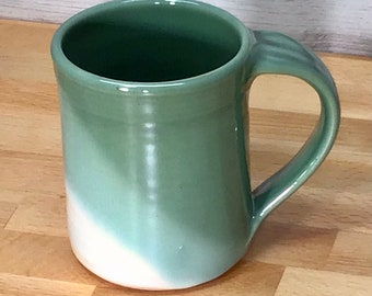 New glaze color! Large Handmade Ceramic Mug--Ivory Fern-- Hand thrown 14-ounce Stoneware Pottery Mug --Handmade Pottery Tea or Coffee Mug--