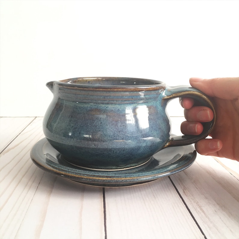 Gravy Boat Handmade Ceramic Gravy Boat With Serving Plate Etsy