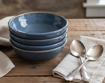 4 Handmade Stoneware Soup Bowls--Choose Your Glaze-- 2-cup Ceramic bowls--Handmade Pottery Bowl Set