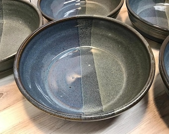 Set of 4 handmade pottery pasta bowls, 5-cup capacity, stoneware, ceramic bowls--choose your glaze