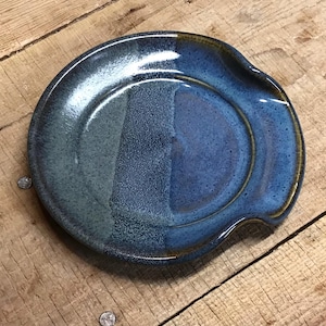 Handmade Pottery Spoon Rest-- Hand-thrown pottery spoon rest for stove top--handmade ceramic spoon rest--CHOOSE YOUR GLAZE--utensil rest