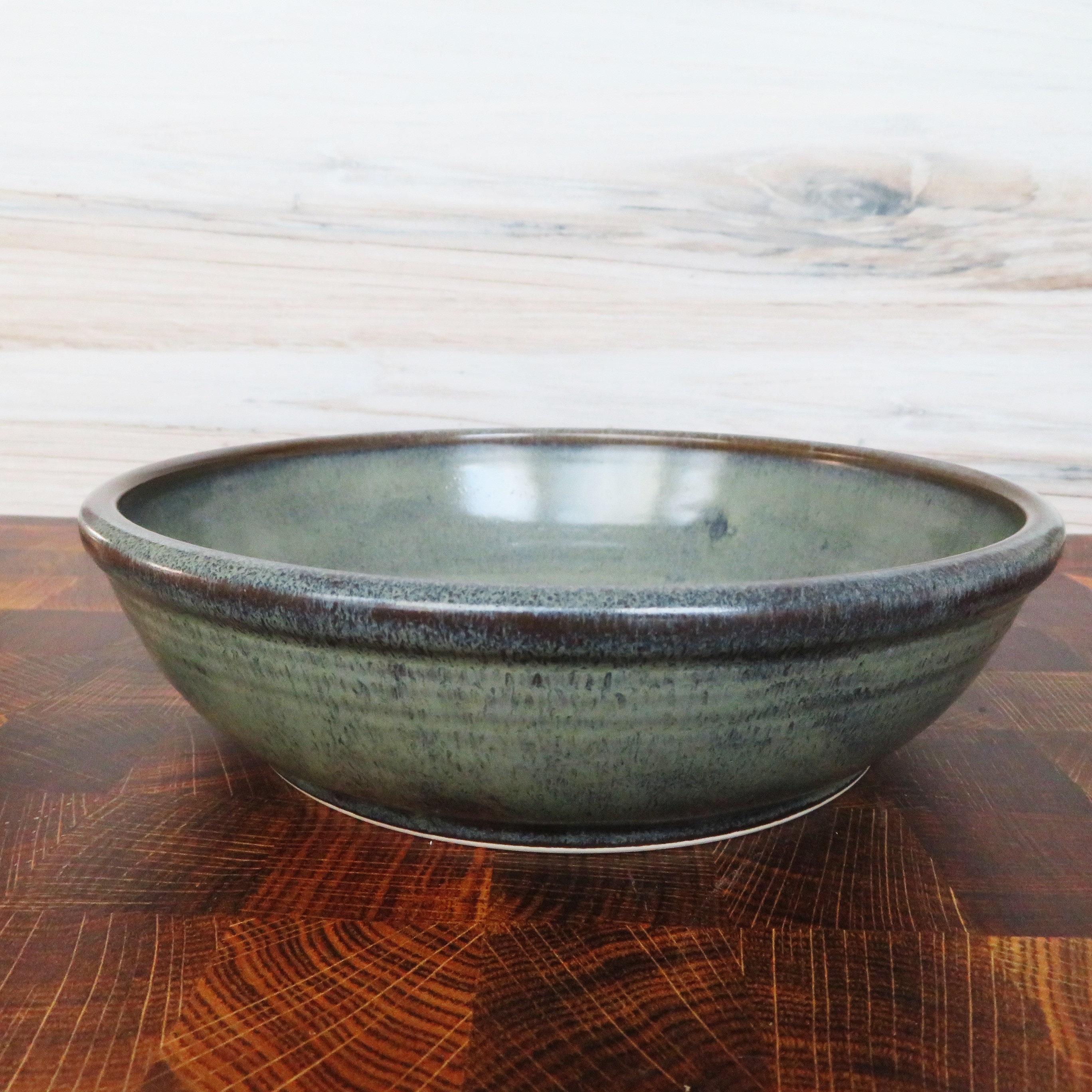 Pottery Pasta BowlHandmade Stoneware Pasta BowlSlate GlazeCeramic