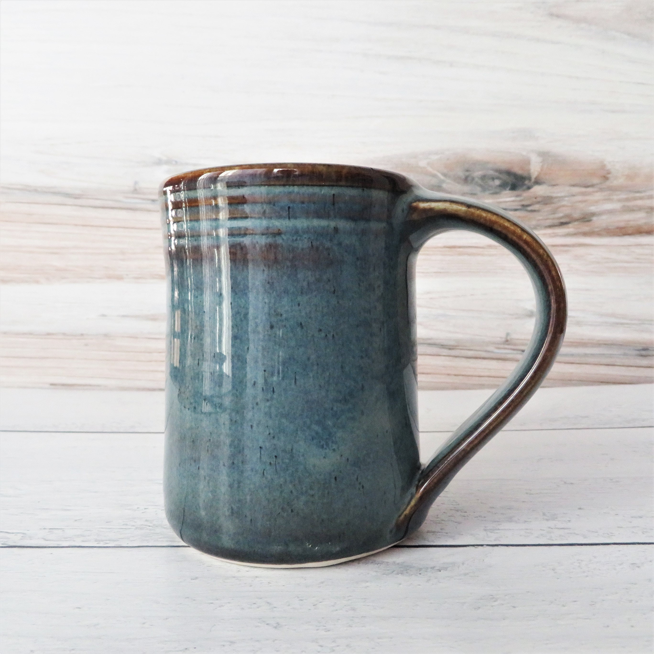 Blue Ceramic Mugs Set of 2 Twilight Blue Galaxy Hand thrown Etsy