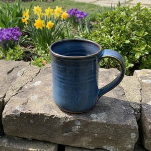 Handmade Pottery Mug--Twilight Blue--Stoneware Coffee Cup-Large 14 oz ceramic mug
