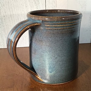 Handmade Pottery Mug--Twilight Blue--Handled Large Mug--Hand thrown ceramic clay mug --ceramic coffee or tea mug--large 14 oz. coffee mug--