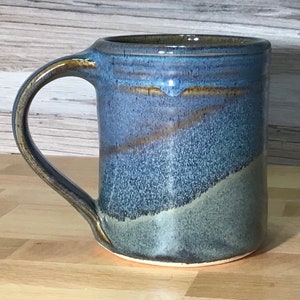 Large Handmade Ceramic Mug--Slate/Twilight--Hand thrown 14-ounce Stoneware Pottery Mug --Handmade Pottery Coffee Mug-hot or cold beverages