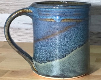 Large Handmade Ceramic Mug--Slate/Twilight--Hand thrown 14-ounce Stoneware Pottery Mug --Handmade Pottery Coffee Mug--