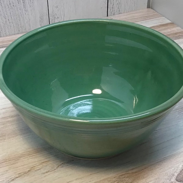 Large 9" handmade pottery serving bowl-Slate-Hand thrown stoneware mixing bowl--6 cup ceramic salad bowl--kitchen bowl--Choose Your Glaze