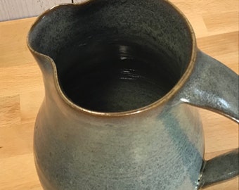 Handmade Pottery  Pitcher--Slate Glaze Stoneware Pitcher--Ceramic Pitcher--Hand thrown pitcher--45-ounce pitcher--beverage server