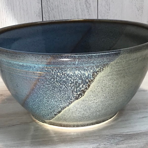 9" Handmade Pottery Bowl--handmade stoneware serving mixing bowl--Slate Twilight—large ceramic bowl--6 cup mixing or serving bowl-Gift Idea