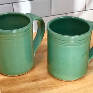 Set of 2 Large Handmade Pottery Mugs--Fern--Hand thrown stoneware coffee/tea mugs--2 handcrafted ceramic mugs for hot or cold beverages