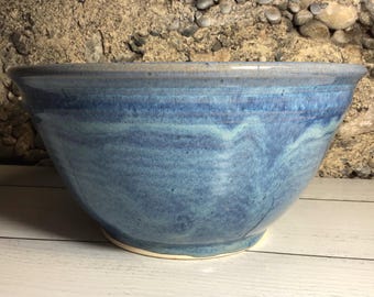 Large Handmade 12-cup Pottery Bowl--Twilight