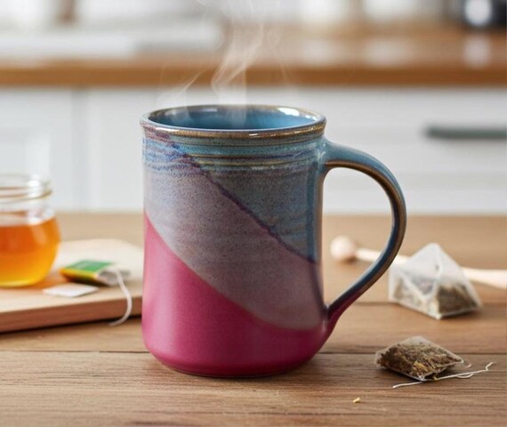 Handmade Pottery Coffee Mug- Raspberry Twilight Glaze-14 Oz Stoneware Mug-ceramic  Cup - Etsy