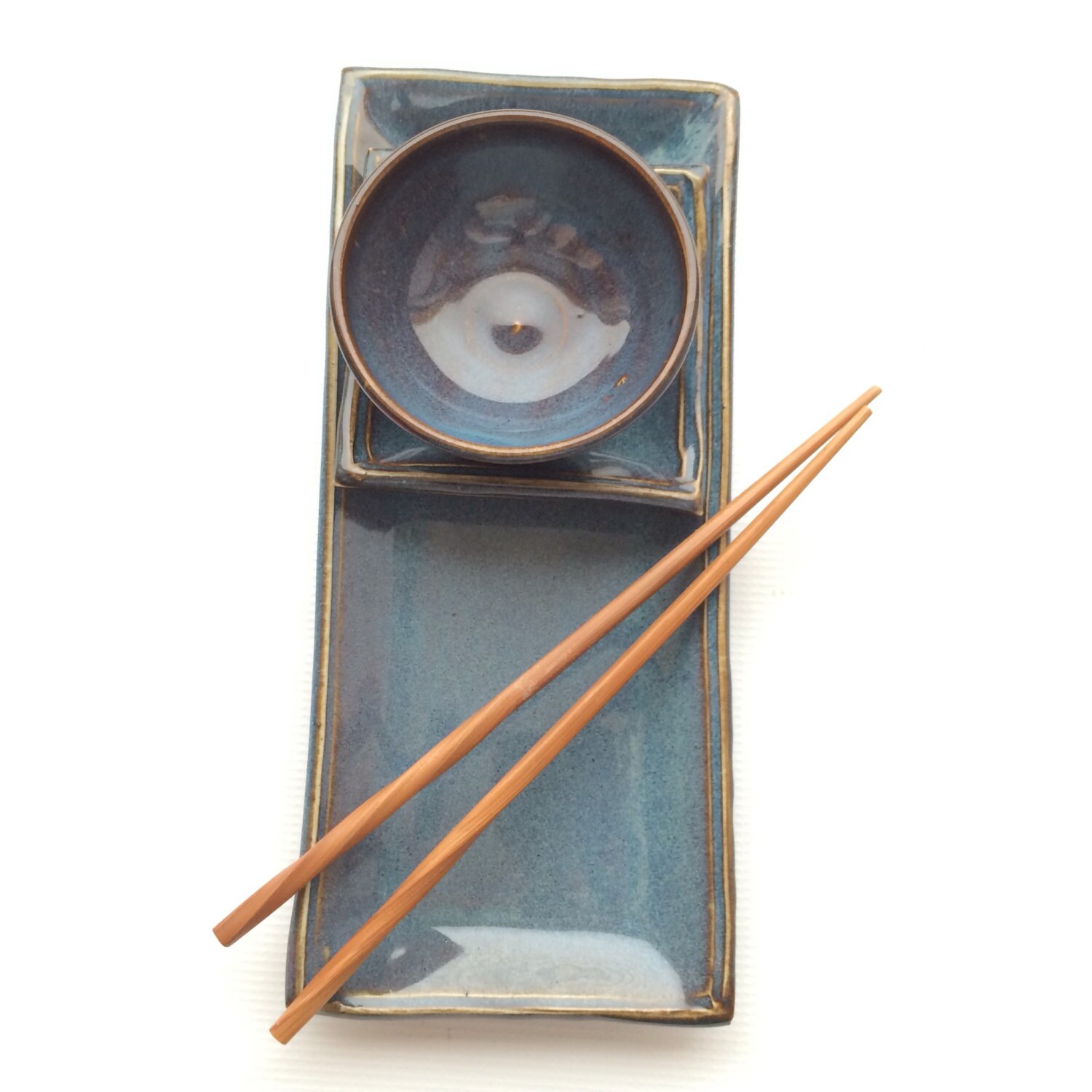 Sushi Serving Set twilight Blue Ceramic Sushi Dinnerware Set Etsy