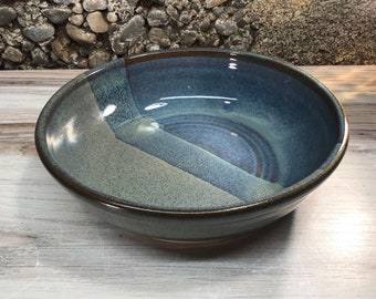 Handmade Pottery Pasta Bowl--Slate Twilight-- 5-Cup Ceramic, Stoneware Serving Bowl-
