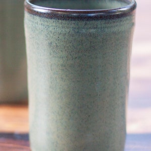 Single Handcrafted Ceramic Tumbler Cup--Slate Glaze--Handmade Tumbler--Handmade pottery tumbler cup--16-ounce stoneware cup for iced drinks