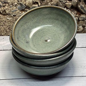 Set of 4 handmade pottery soup/cereal bowl--small ceramic bowls cereal or soup-- Slate glaze-small 2 cup bowls handmade--2 cup serving bowl