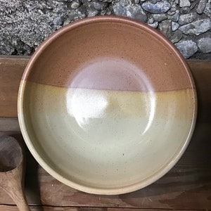 Handmade Pottery Pasta Bowl--Handmade Stoneware Bowl--Large Ceramic Pasta Bowl--Sahara/Nutmeg--5 cup Serving Bowl--Salad or fruit bowl