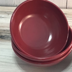 Handmade pottery bowls--set of four Ceramic 2 cup bowls—Raspberry--handcrafted stoneware cereal/soup bowls--