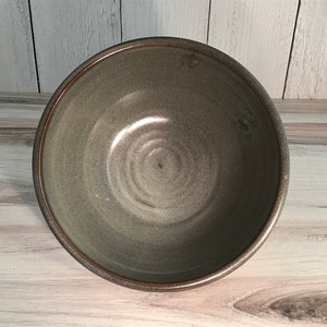 Large 9" handmade pottery mixing and serving bowl-Slate-Hand thrown stoneware mixing bowl--large 6 cup ceramic salad bowl--kitchen bowl--