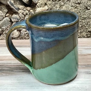 Handmade Pottery Large Mug--Fern/Twilight--Hand thrown Stoneware Coffee/Tea Mug--Ceramic 14+ ounce mug for hot or cold beverages