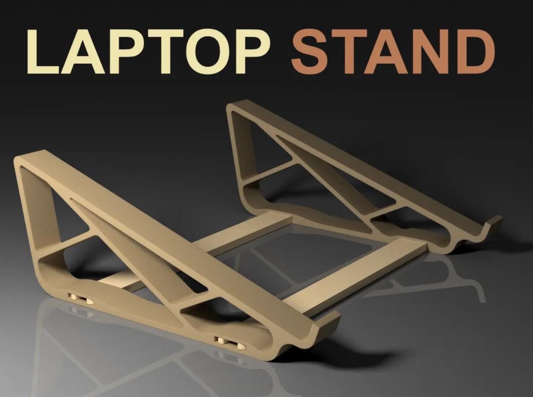 3d Printed Computer Riser 3D Printed Laptop Stand - Ergonomic, Lightweight & Portable Workstation ...